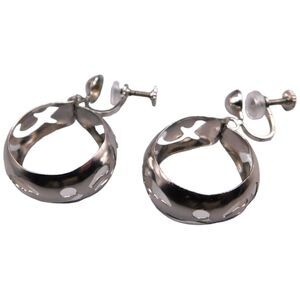 Hoop Style Earrings Screw Back Closure Silver Tone Timeless Style